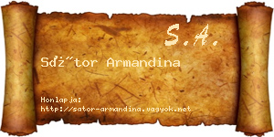 Sátor Armandina névjegykártya